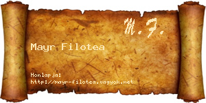 Mayr Filotea névjegykártya